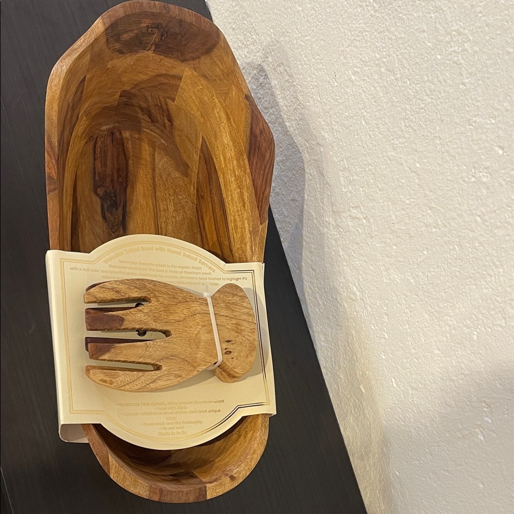 Wooden Salad Bowl and Server Set